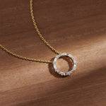 Refined Diamond Halo Necklace, 14K Gold Vermeil, 3/4 ct Lab Grown Diamond-6