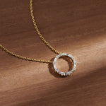 Refined Diamond Halo Necklace, 14K Solid Gold, 3/4 ct Lab Grown Diamond-6