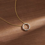 Refined Diamond Halo Necklace, 14K Gold Vermeil, 3/4 ct Lab Grown Diamond-1