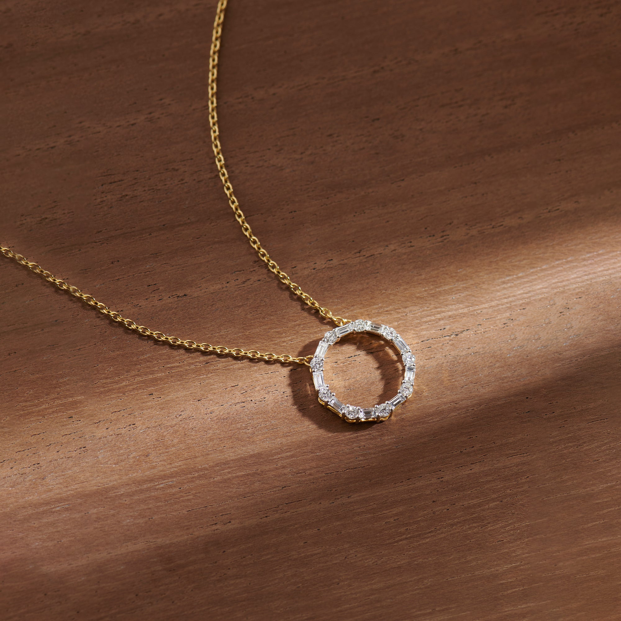 Refined Diamond Halo Necklace, 14K Gold Vermeil, 3/4 ct Lab Grown Diamond-1