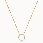 Refined Diamond Halo Necklace, 14K Gold Vermeil, 3/4 ct Lab Grown Diamond-3