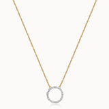 Refined Diamond Halo Necklace, 14K Gold Vermeil, 3/4 ct Lab Grown Diamond-3