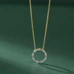 Refined Diamond Halo Necklace, 14K Gold Vermeil, 3/4 ct Lab Grown Diamond-5