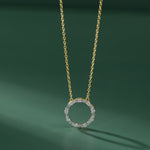 Refined Diamond Halo Necklace, 14K Gold Vermeil, 3/4 ct Lab Grown Diamond-5