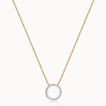 Refined Diamond Halo Necklace, 14K Solid Gold, 3/4 ct Lab Grown Diamond-3