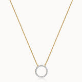 Refined Diamond Halo Necklace, 14K Solid Gold, 3/4 ct Lab Grown Diamond-3