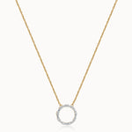 Refined Diamond Halo Necklace, 14K Gold Vermeil, 3/4 ct Lab Grown Diamond-3