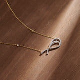 Eternal Bow Diamond Necklace, 14K Gold Vermeil, 3/8 ct Lab Grown Diamond-6