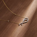 Eternal Bow Diamond Necklace, 14K Solid Gold, 3/8 ct Lab Grown Diamond-6