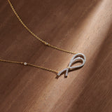 Eternal Bow Diamond Necklace, 14K Gold Vermeil, 3/8 ct Lab Grown Diamond-6