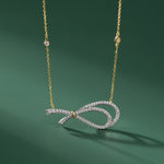Eternal Bow Diamond Necklace, 14K Gold Vermeil, 3/8 ct Lab Grown Diamond-5