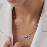 Eternal Bow Diamond Necklace, 14K Solid Gold, 3/8 ct Lab Grown Diamond-4