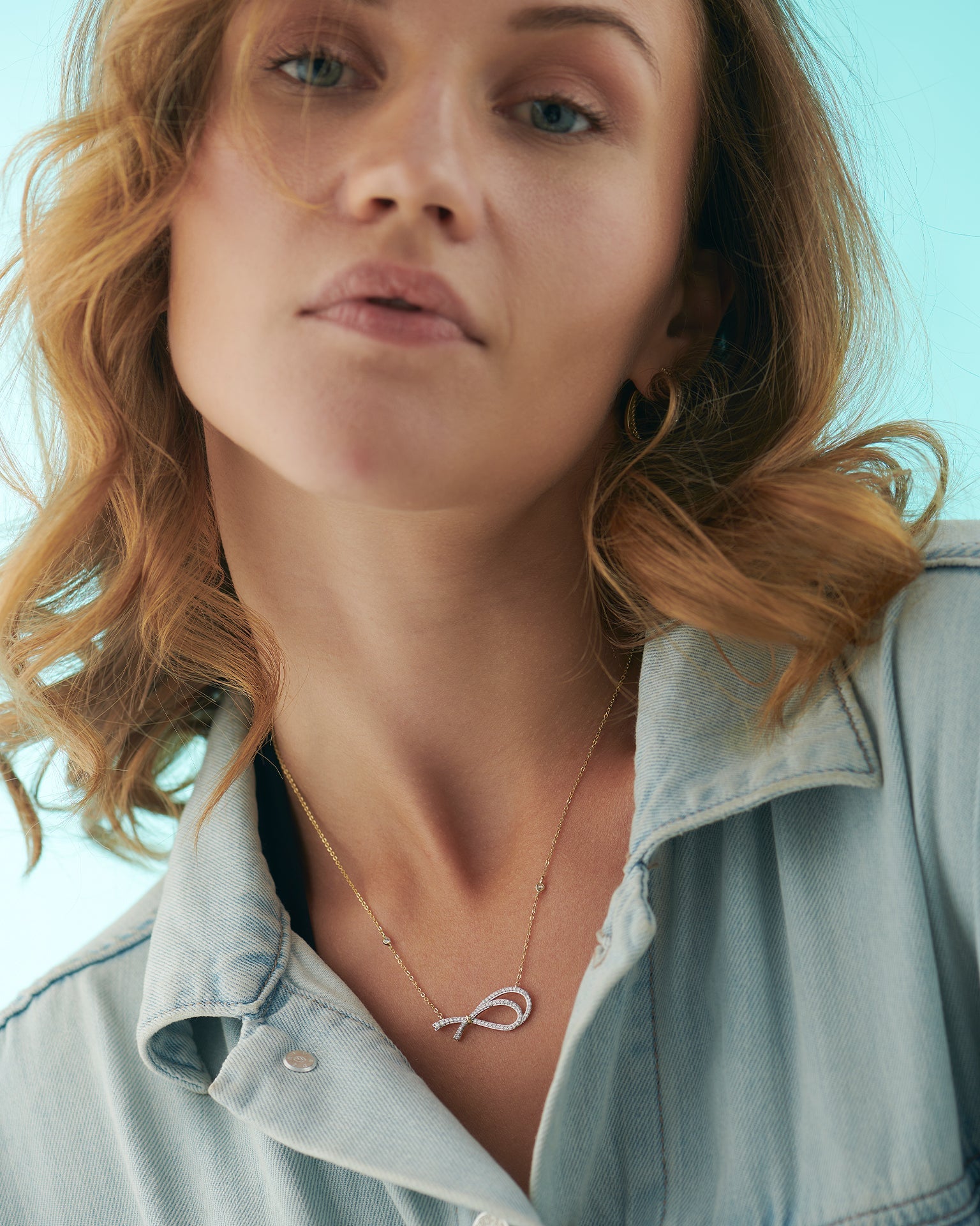 Eternal Bow Diamond Necklace, 14K Solid Gold, 3/8 ct Lab Grown Diamond-2