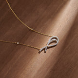 Eternal Bow Diamond Necklace, 14K Gold Vermeil, 3/8 ct Lab Grown Diamond-1