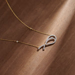 Eternal Bow Diamond Necklace, 14K Solid Gold, 3/8 ct Lab Grown Diamond-1