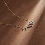 Eternal Bow Diamond Necklace, 14K Gold Vermeil, 3/8 ct Lab Grown Diamond-1