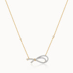 Eternal Bow Diamond Necklace, 14K Gold Vermeil, 3/8 ct Lab Grown Diamond-3