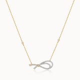 Eternal Bow Diamond Necklace, 14K Gold Vermeil, 3/8 ct Lab Grown Diamond-3