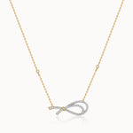 Eternal Bow Diamond Necklace, 14K Solid Gold, 3/8 ct Lab Grown Diamond-3