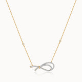 Eternal Bow Diamond Necklace, 14K Gold Vermeil, 3/8 ct Lab Grown Diamond-3
