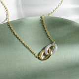 Harmony Link Necklace, 14K Gold Vermeil, 1/4 ct Lab Grown Diamond-6