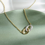 Harmony Link Necklace, 14K Solid Gold, 1/4 ct Lab Grown Diamond-6