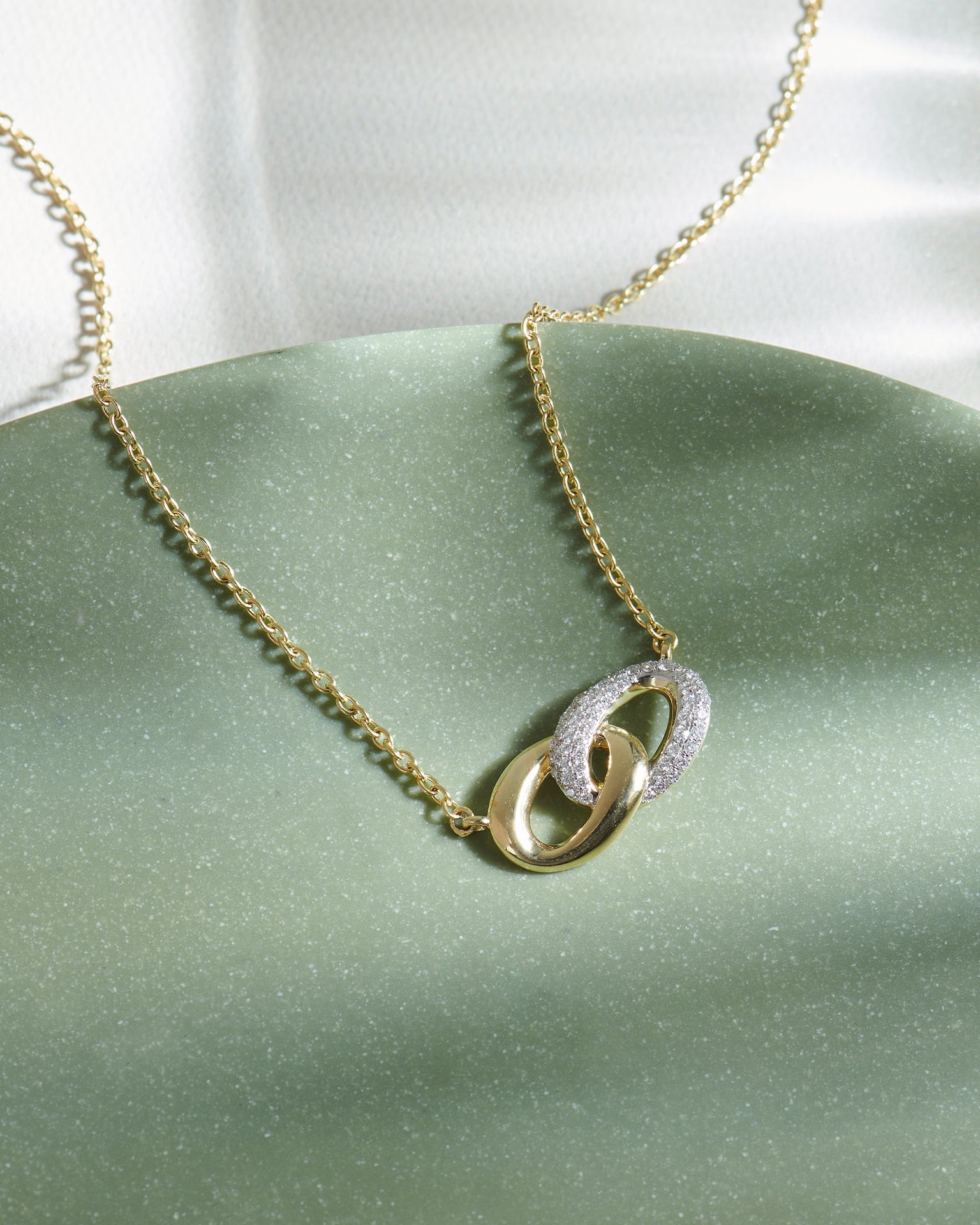 Harmony Link Necklace, 14K Solid Gold, 1/4 ct Lab Grown Diamond-6