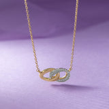 Harmony Link Necklace, 14K Solid Gold, 1/4 ct Lab Grown Diamond-5