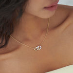 Harmony Link Necklace, 14K Solid Gold, 1/4 ct Lab Grown Diamond-4