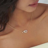 Harmony Link Necklace, 14K Solid Gold, 1/4 ct Lab Grown Diamond-4