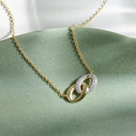 Harmony Link Necklace, 14K Solid Gold, 1/4 ct Lab Grown Diamond-1