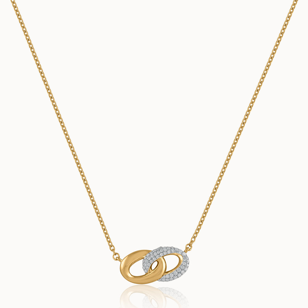 Harmony Link Necklace, 14K Solid Gold, 1/4 ct Lab Grown Diamond-3