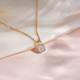 Love Lock Diamond Necklace, 14K Solid Gold, 1/4 ct Lab Grown Diamond-1