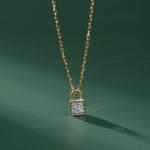 Love Lock Diamond Necklace, 14K Solid Gold, 1/4 ct Lab Grown Diamond-5