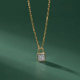 Love Lock Diamond Necklace, 14K Solid Gold, 1/4 ct Lab Grown Diamond-5