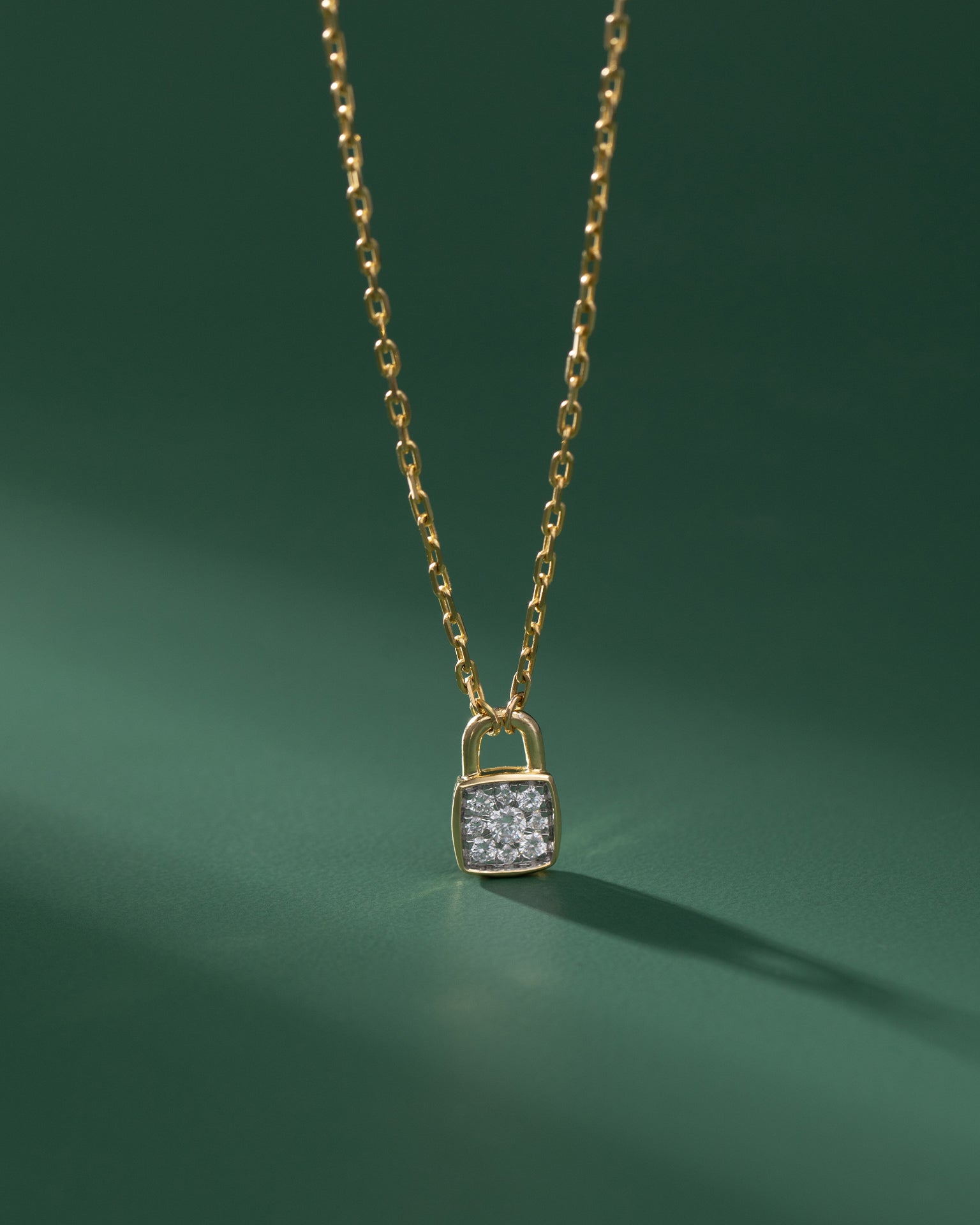 Love Lock Diamond Necklace, 14K Solid Gold, 1/4 ct Lab Grown Diamond-5