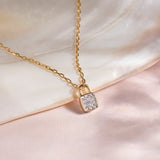 Love Lock Diamond Necklace, 14K Gold Vermeil, 1/4 ct Lab Grown Diamond-6