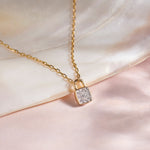 Love Lock Diamond Necklace, 14K Solid Gold, 1/4 ct Lab Grown Diamond-6