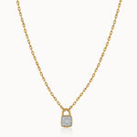 Love Lock Diamond Necklace, 14K Solid Gold, 1/4 ct Lab Grown Diamond-3