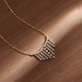 Shimmer Fringes Necklace, 14K Solid Gold, 1/2 ct Lab Grown Diamond-1