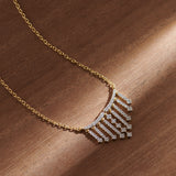 Shimmer Fringes Necklace, 14K Solid Gold, 1/2 ct Lab Grown Diamond-6