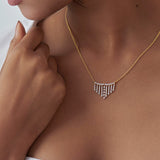 Shimmer Fringes Necklace, 14K Solid Gold, 1/2 ct Lab Grown Diamond-5