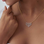Shimmer Fringes Necklace, 14K Gold Vermeil, 1/2 ct Lab Grown Diamond-5