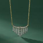 Shimmer Fringes Necklace, 14K Solid Gold, 1/2 ct Lab Grown Diamond-4