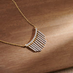 Stardust Fringes Necklace, 14K Gold Vermeil, 7/8 ct Lab Grown Diamond-1