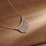 Stardust Fringes Necklace, 14K Gold Vermeil, 7/8 ct Lab Grown Diamond-1