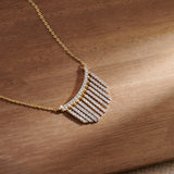 Stardust Fringes Necklace, 14K Solid Gold, 7/8 ct Lab Grown Diamond-1