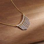 Stardust Fringes Necklace, 14K Gold Vermeil, 7/8 ct Lab Grown Diamond-6