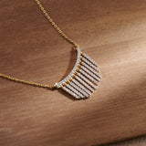 Stardust Fringes Necklace, 14K Gold Vermeil, 7/8 ct Lab Grown Diamond-6