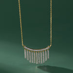 Stardust Fringes Necklace, 14K Gold Vermeil, 7/8 ct Lab Grown Diamond-5